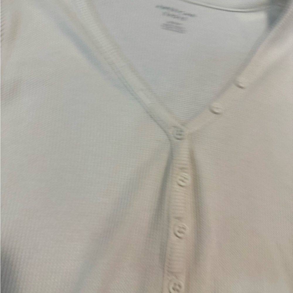 American Eagle Outfitters Cream Textured Top